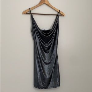 Silver cowl neck dress